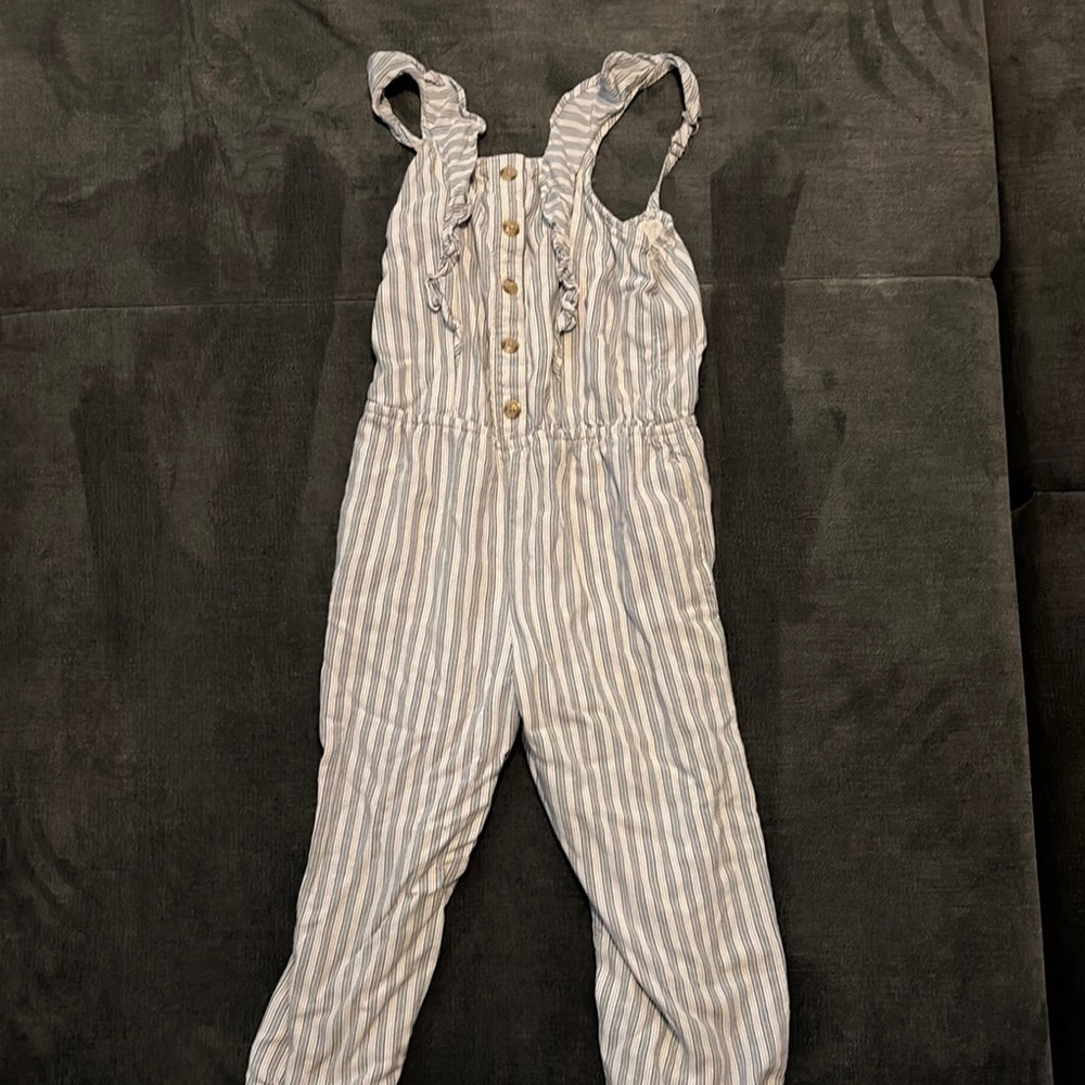 Abercrombie Kids Gray and White Bodysuit with Stripes